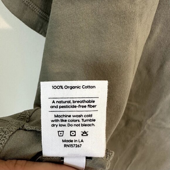 NWT MATE the Label Sage Organic Cotton Raw Neck Boxy Tee - Size 3X - Picture 6 of 12